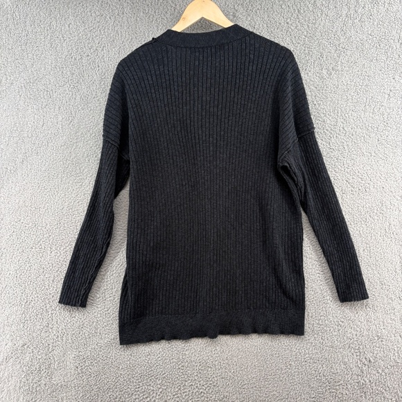 Free People FP Beach Black Ribbed Button Front Cardigan Sweater Women’s Size S - Picture 2 of 8